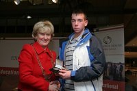 Christopher Lynch receives his award from Dublin Lord Mayor Eibhlin Byrne